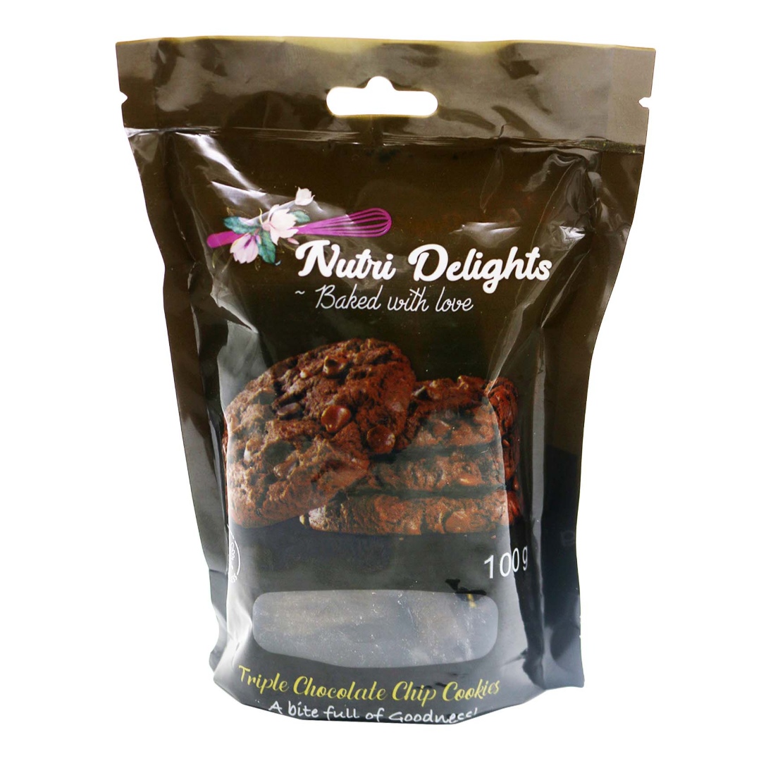 NUTRI DELIGHTS TRIPLE CHOC CHIP COOKIES 100G